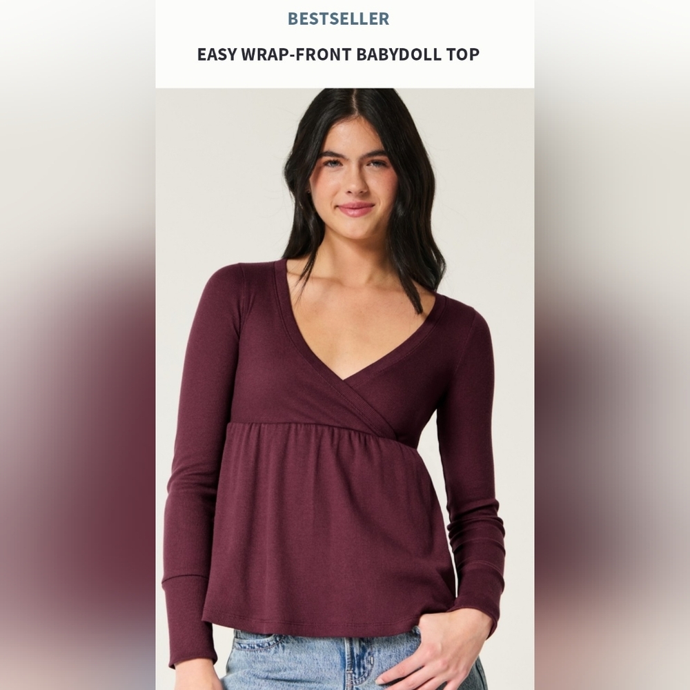 Hollister Easy Wrap Front Baby Doll Top NWT! Large
